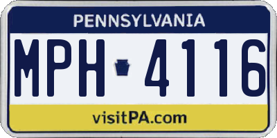 PA license plate MPH4116