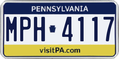 PA license plate MPH4117