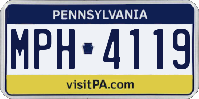 PA license plate MPH4119