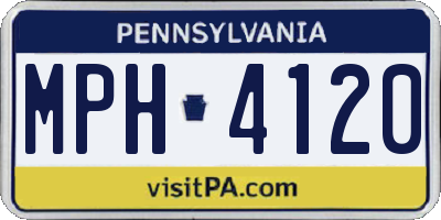 PA license plate MPH4120