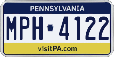 PA license plate MPH4122