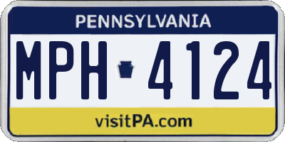 PA license plate MPH4124
