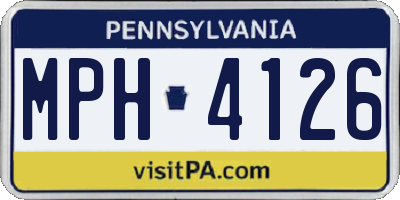 PA license plate MPH4126