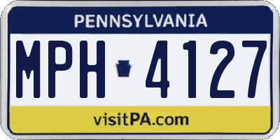 PA license plate MPH4127
