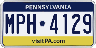 PA license plate MPH4129