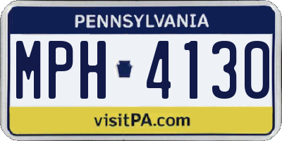 PA license plate MPH4130