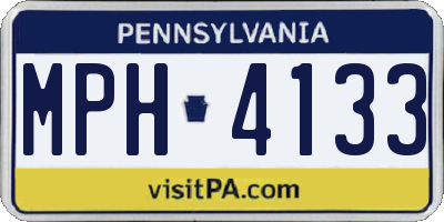 PA license plate MPH4133