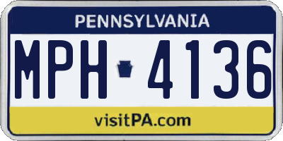 PA license plate MPH4136