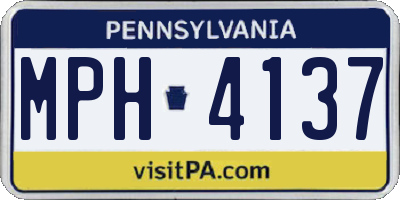 PA license plate MPH4137