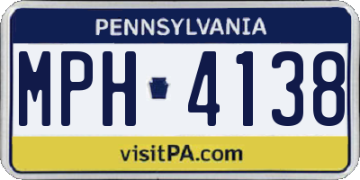PA license plate MPH4138