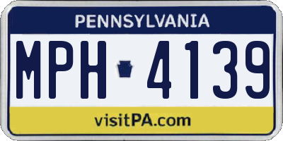 PA license plate MPH4139
