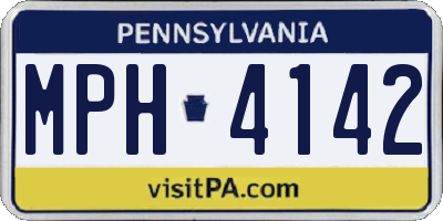 PA license plate MPH4142