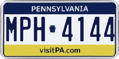 PA license plate MPH4144
