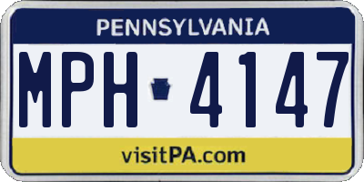 PA license plate MPH4147
