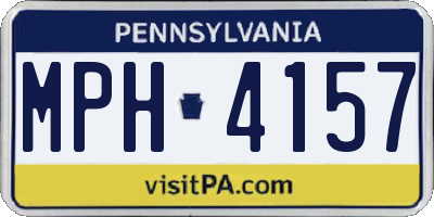 PA license plate MPH4157