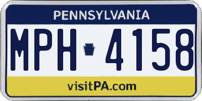 PA license plate MPH4158