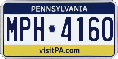 PA license plate MPH4160