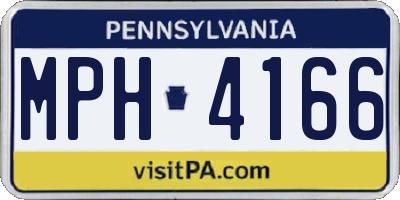 PA license plate MPH4166