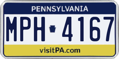 PA license plate MPH4167