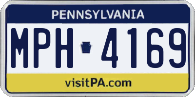 PA license plate MPH4169