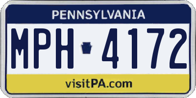 PA license plate MPH4172