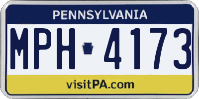 PA license plate MPH4173