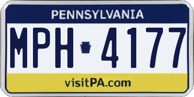 PA license plate MPH4177