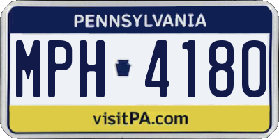 PA license plate MPH4180