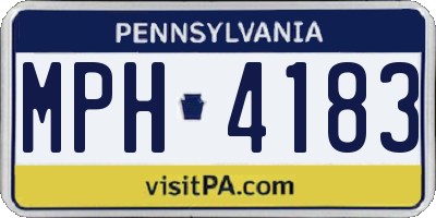 PA license plate MPH4183