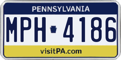 PA license plate MPH4186