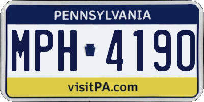 PA license plate MPH4190