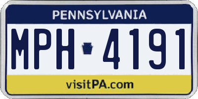 PA license plate MPH4191