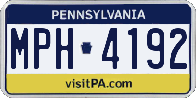 PA license plate MPH4192