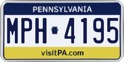 PA license plate MPH4195
