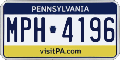 PA license plate MPH4196