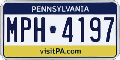 PA license plate MPH4197