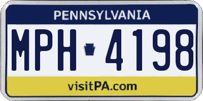 PA license plate MPH4198
