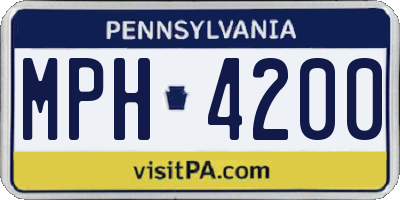 PA license plate MPH4200