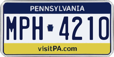PA license plate MPH4210