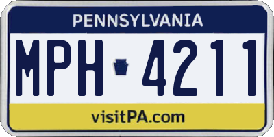 PA license plate MPH4211