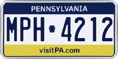 PA license plate MPH4212