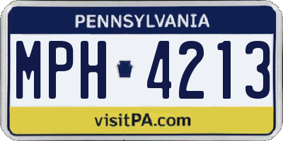 PA license plate MPH4213