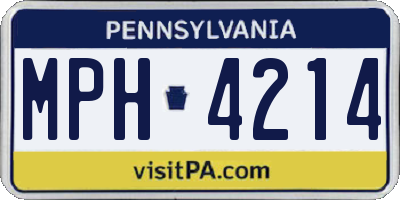 PA license plate MPH4214