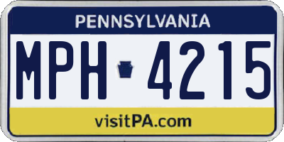 PA license plate MPH4215