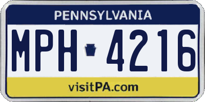 PA license plate MPH4216