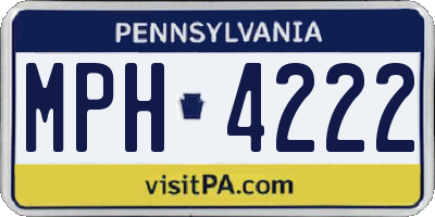 PA license plate MPH4222
