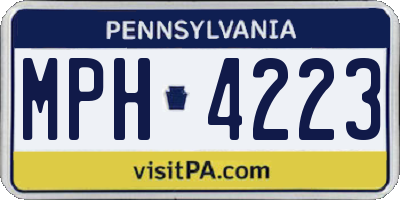 PA license plate MPH4223