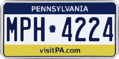 PA license plate MPH4224