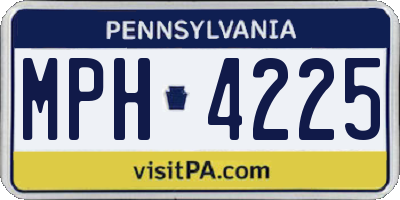 PA license plate MPH4225