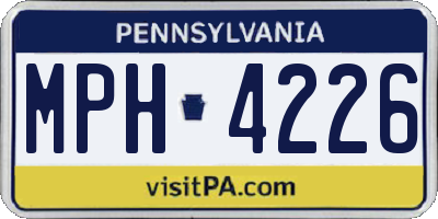 PA license plate MPH4226